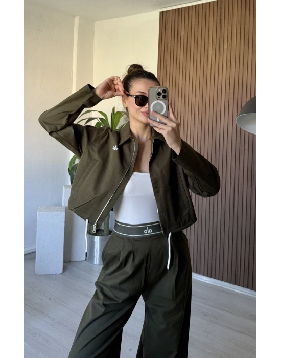 Yeşil Alo Gabardin Ceket Takım
