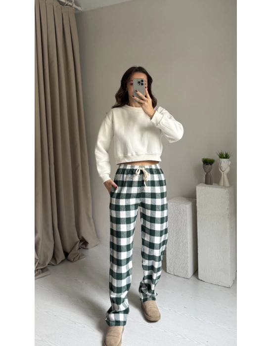 Yeşil Kare Yaka Unısex Eşofman