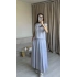 Gri Vatkalı Modal Etek Takım