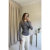 Antrasit Modal Kumaş Parmak Geçirmeli Bluz