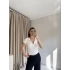 Beyaz Düğme Detaylı Bluz