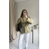 Çağla Yeşili Dik Yaka Trençkot
