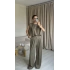 Haki Vatkalı Düğme Detay Premium Takım