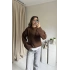 Kahve Bisiklet Yaka Triko Kazak