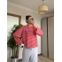 Kırmızı Viral Çizgili Bluz