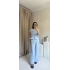 Mavi Keten Pantolon Takım