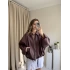PB Marka Bordo Kemerli Deri Ceket