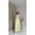 Sarı Kemerli Maxi Elbise