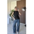 Siyah Apoletli Denim Yelek
