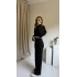 Siyah Dikiş Detaylı Triko Takım