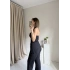 Siyah İp Bağlama Detaylı Pantolon Takım