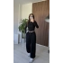 Siyah Yan Büzgülü Eşofman Takımı