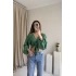 Yeşil Bağlama Detay Gömlek/Bluz