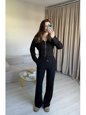 Siyah Hırka Eşofman Takım