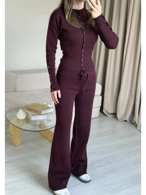 Mürdüm Çıtçıtlı Triko Takım