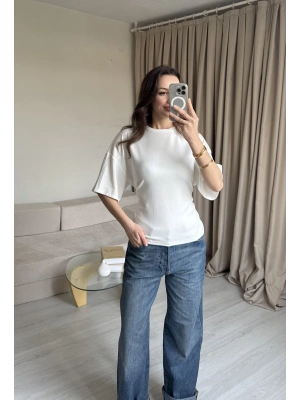 Beyaz Bağlamalı Tshirt