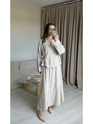 Krem Bağlama Etek Takım