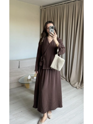 Kahve Bağlama Etek Takım