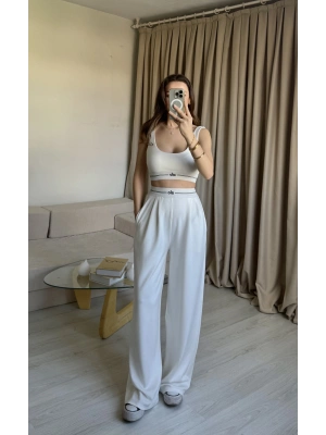 Beyaz Büstiyer Eşofman Takım