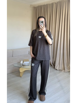 Kahve Kısa Kollu Leopar Takım