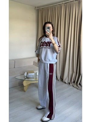 Bordo 1993 Nakışlı Eşofman Takım