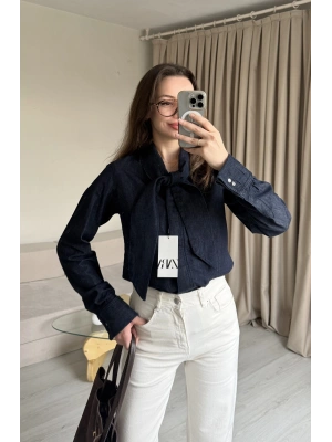 Zra Denim Fularlı Gömlek