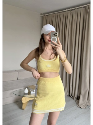 Sarı Şort Etekli Büstiyer Takım