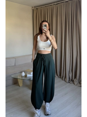Zümrüt Yeşil Relax Şalvar Kesim Pantolon