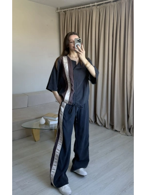 Antrasit İpkyl Tasarım Büzgülü Takım