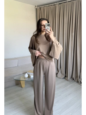 Açık Kahve Yarasa Kol Eşofman Takım