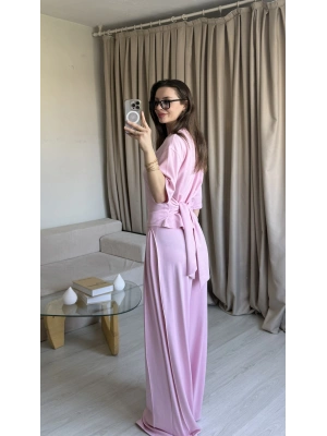 Pembe Bel Kuşaklı Modal Takım
