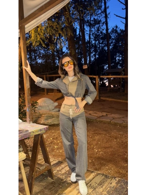 Bağcıklı Tasarım Ceket Pantolon Takım