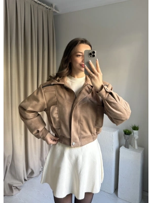 Camel Tasarım Vatkalı Süet Ceket