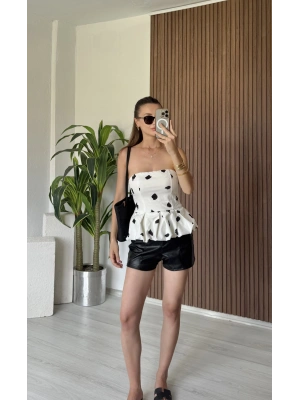 Desenli Fermuarlı Büstiyer