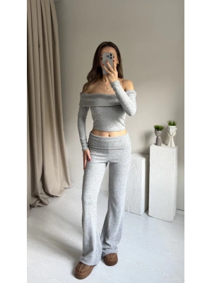 Gri Bel Katlamalı Yumoş Takım