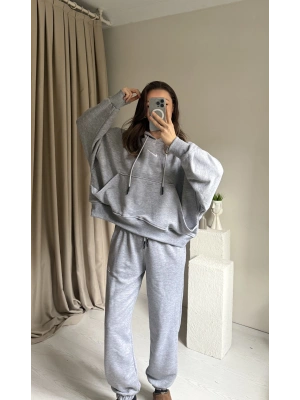 Gri Oversize Eşofman Takım