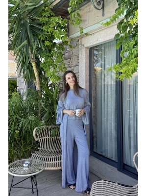 Gri Üçlü Basic Eşofman Takım