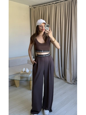 Kahve Büstiyer Eşofman Takım