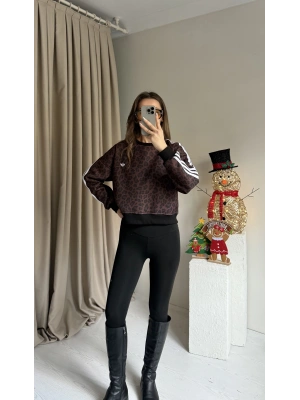Kahve Leopar Sweatshirt