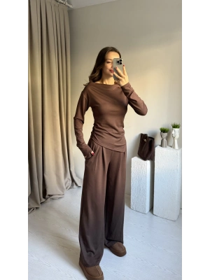 Kahve Modal Asimetrik Takım