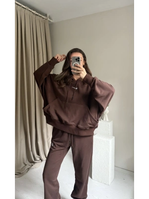 Kahve Oversize Eşofman Takım