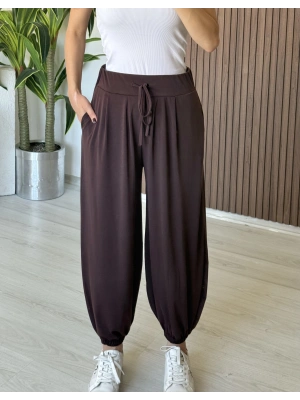 Kahve Relax Şalvar Kesim Pantolon