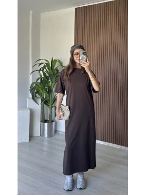 Kahve Zr Marka Basic Elbise