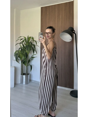 Kahverengi Çizgili Tulum