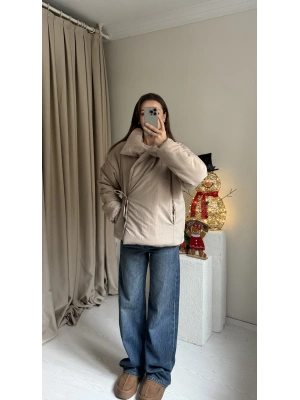 Krem Zr Model Bağlamalı Mont