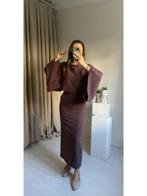 Mürdüm Massi Model Bağcıklı Elbise