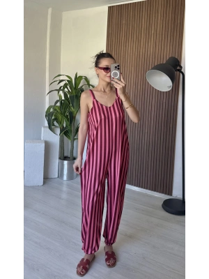 Pembe Çizgili Tulum