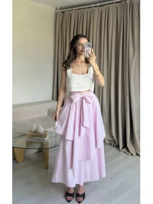 Pembe Etek Görünümlü Pantolon