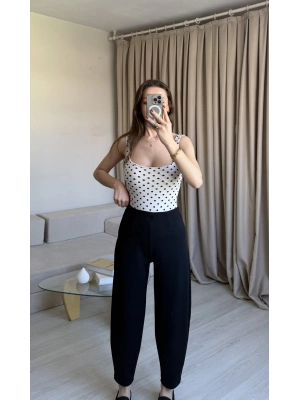 Puantiyeli Kare Yaka Bodysuit