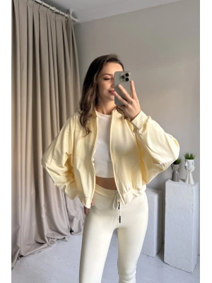 Sarı Zra Model Bomber Tayt Takım